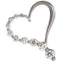 14K White Gold 1 CTW Journey Diamond Heart Pendant